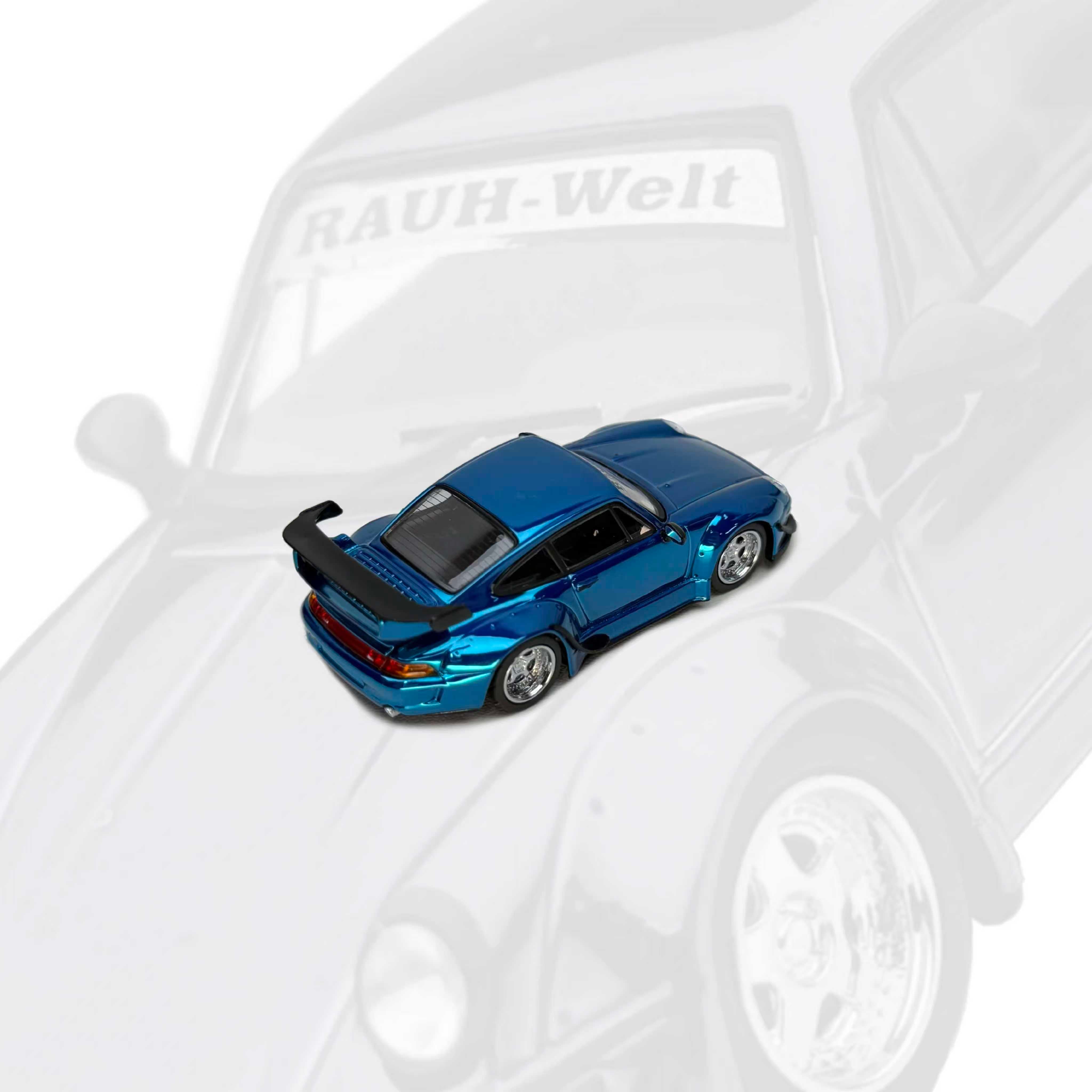 Preorder] MOTORHELIX 1:64 Porsche RWB 993 Chrome Blue M62211DZ-YJ
