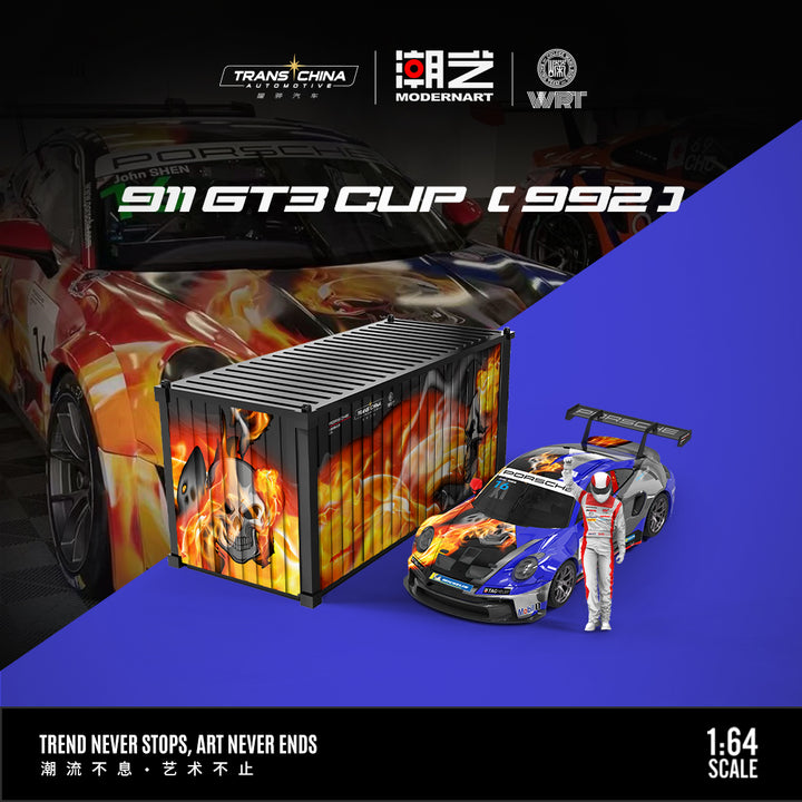 [Preorder] ModernArt 1:64 2025 Porsche 911 GT3 Carrera Cup Masters #16 and Mercedes Truck