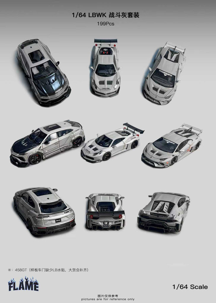 ミニカー LBWK 1/64 KENMARY WORKS COMBAT GREY Flame 1:64 Liberty Combat Grey Set – Horizon Diecast