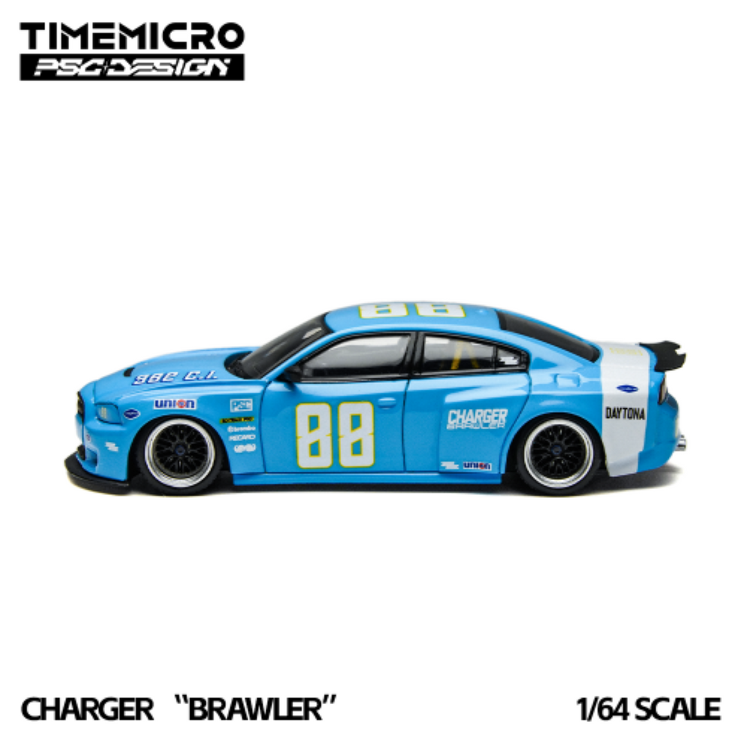 [Preorder] TimeMicro x PSC DESIGN 1:64 Dodge Charger "Brawler" Daytona Blue TM648202