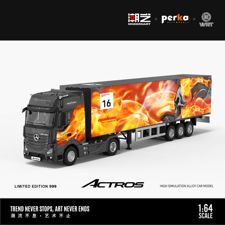 [Preorder] ModernArt 1:64 2025 Porsche 911 GT3 Carrera Cup Masters #16 and Mercedes Truck