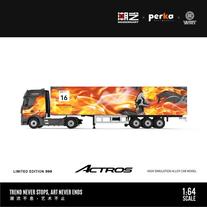 [Preorder] ModernArt 1:64 2025 Porsche 911 GT3 Carrera Cup Masters #16 and Mercedes Truck