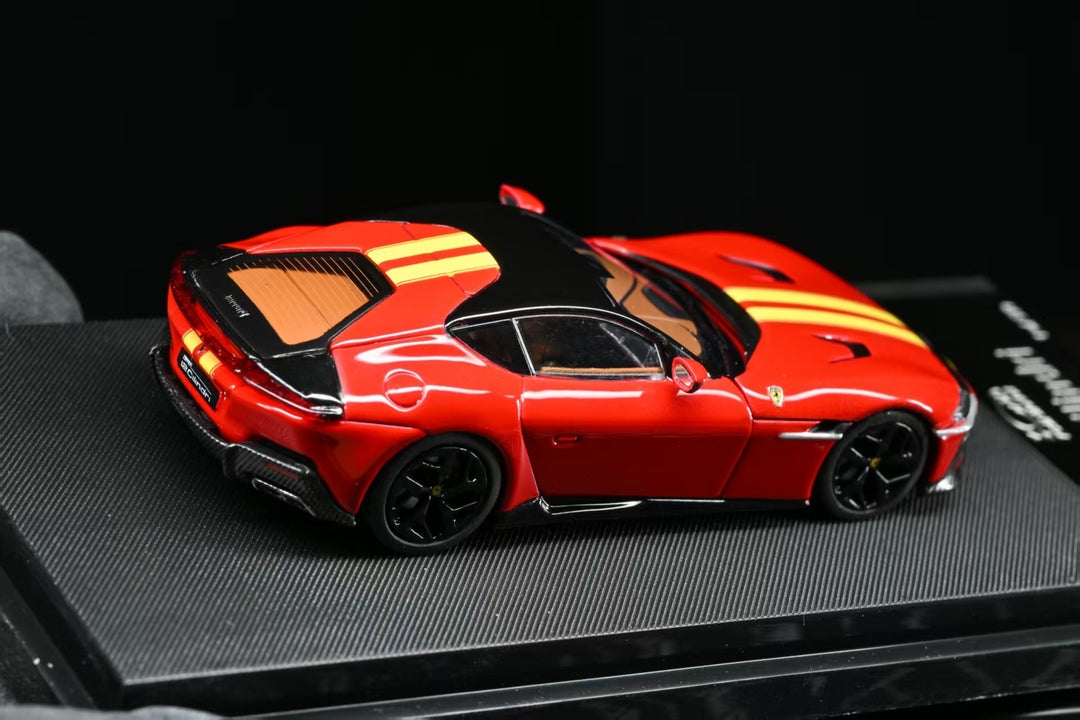 [Preorder] 7CM Model 1:64 Prancing Horse 12 Cilindri Rosso Corsa Giallo Modena Racing Livery Stripe