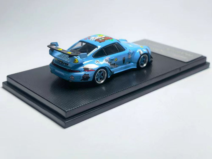 [Preorder] Model Collect 1:64 Porsche RWB993 High Wing Line Friends Cartoon Blue Livery MC640023I