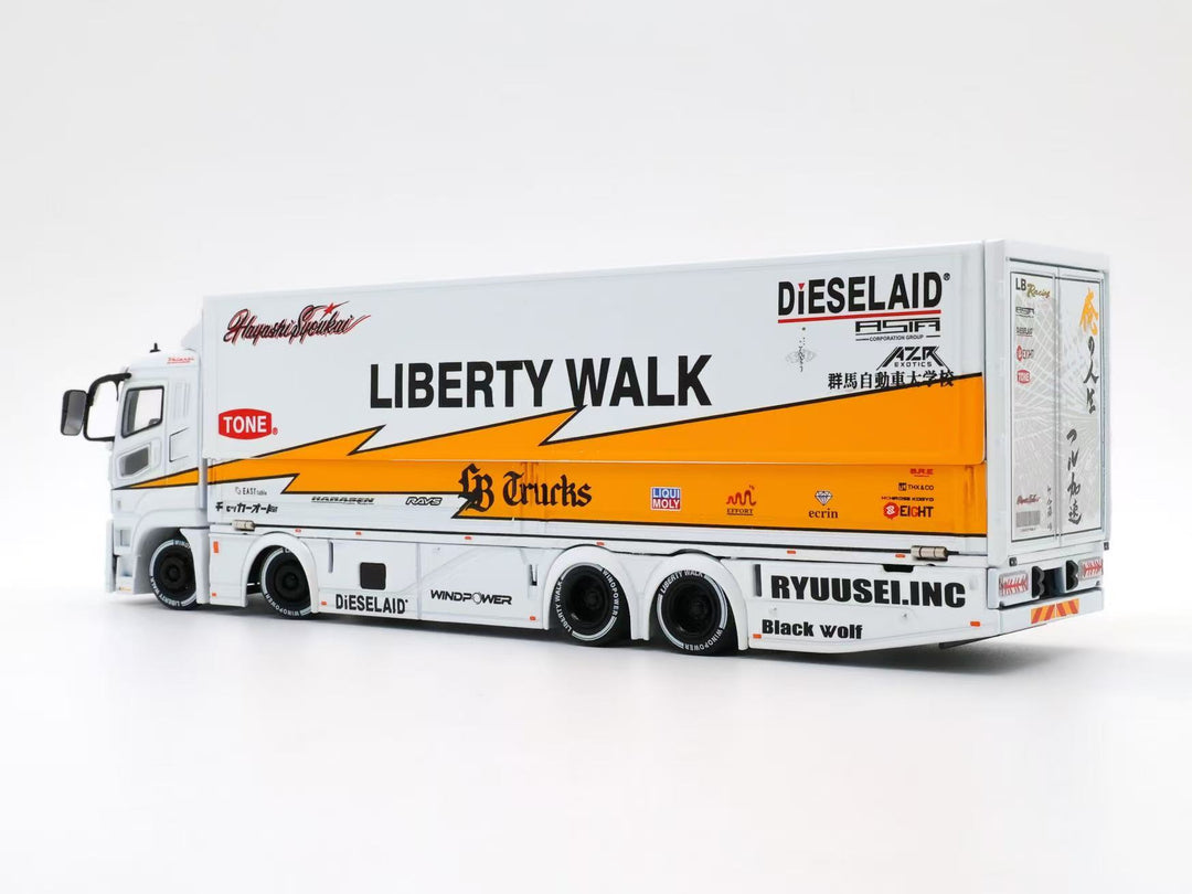 [Preorder] Tubro Truck 1:64 Super Great LBWK Mitsubishi Fuso Yellow Lightning Silhouette Livery