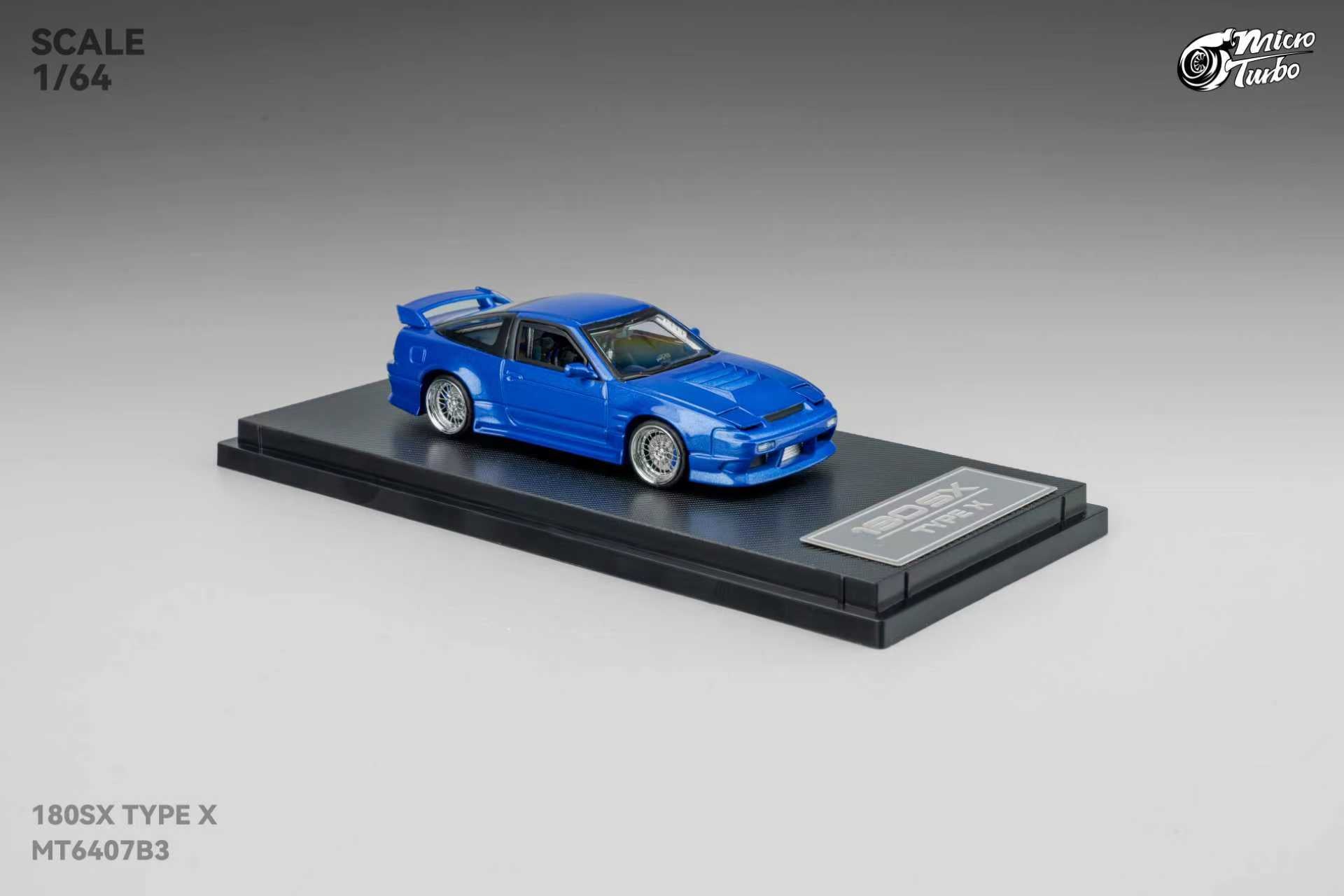 Preorder] Microturbo 1:64 Nissan 180SX TYPE X Metallic Blue
