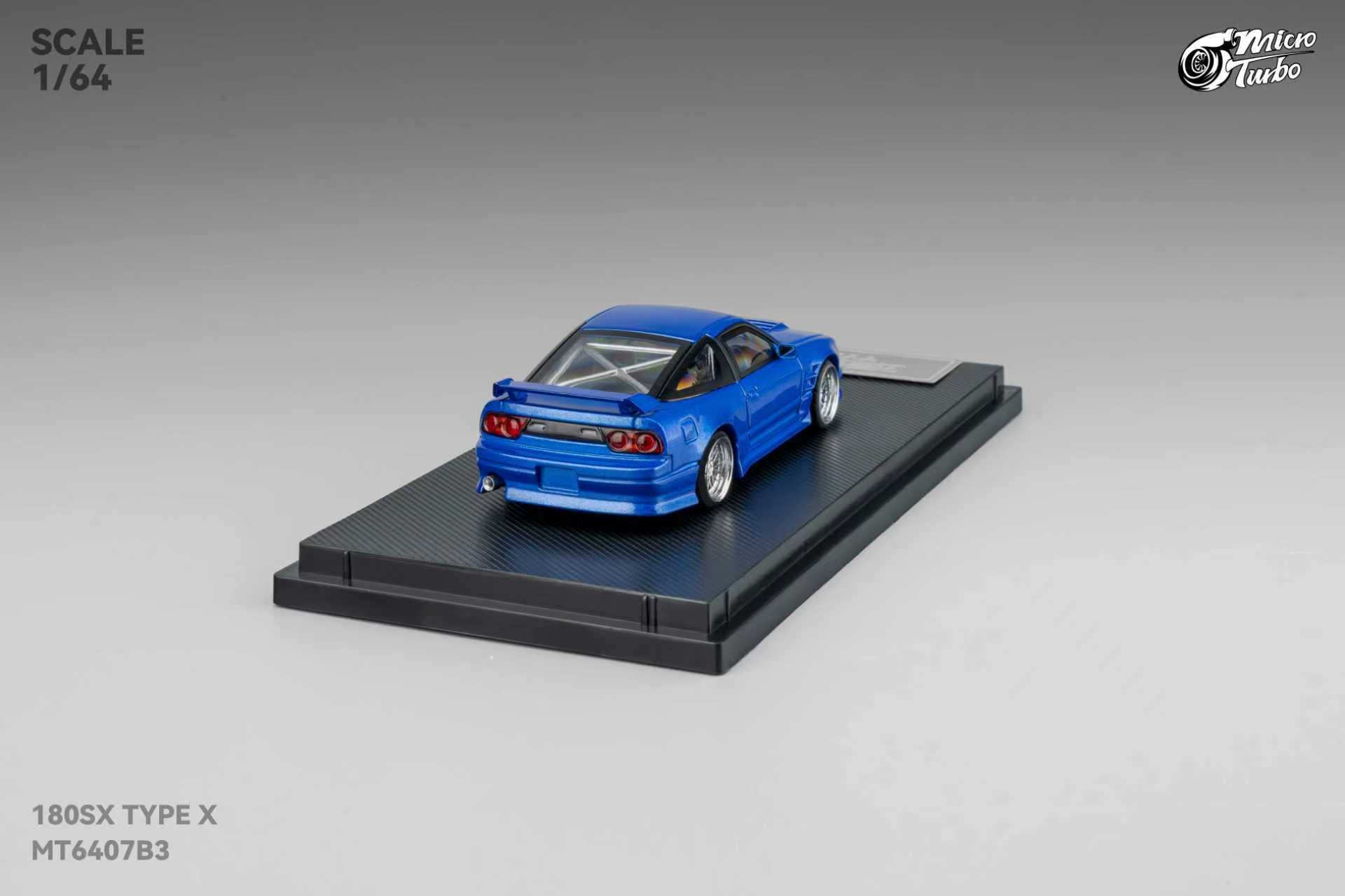 180sx 模型 Microturbo 1:64 Nissan 180SX TYPE X Metallic Blue MT6407B3