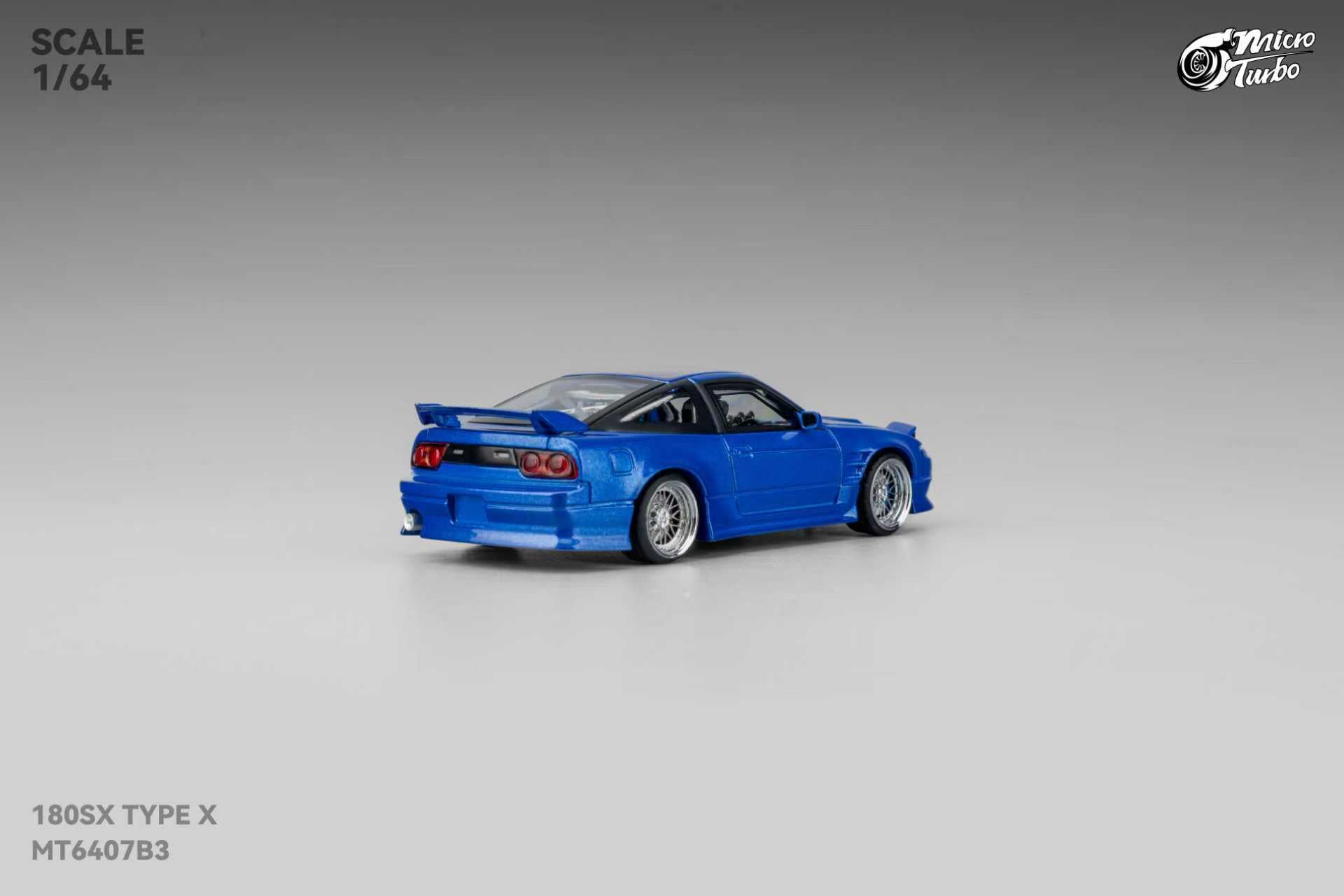 Preorder] Microturbo 1:64 Nissan 180SX TYPE X Metallic Blue