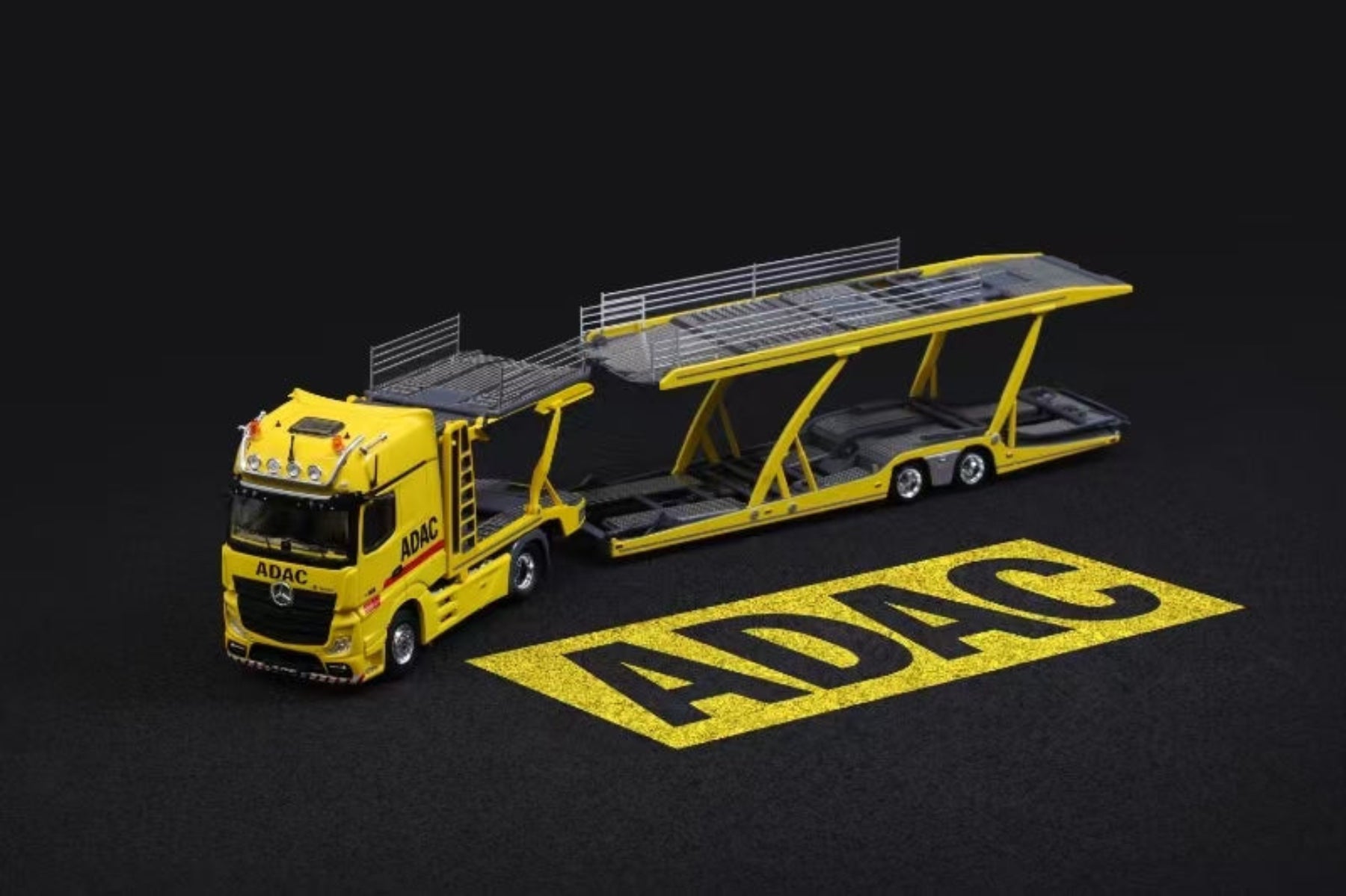 Shadow Pro 1:64 Actros Transporter Truck Yellow ADAC Livery KS-069