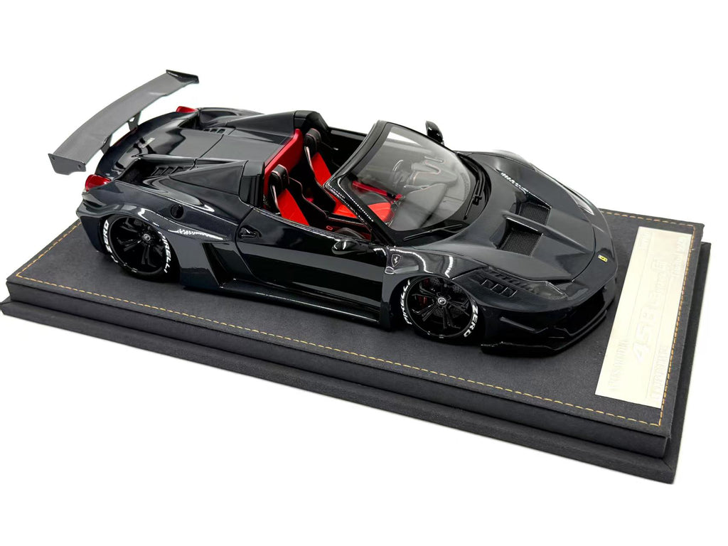 ARES Model 1:18 LB-SILHOUETTE WORKS 458 GT SPIDER Carbon / Black