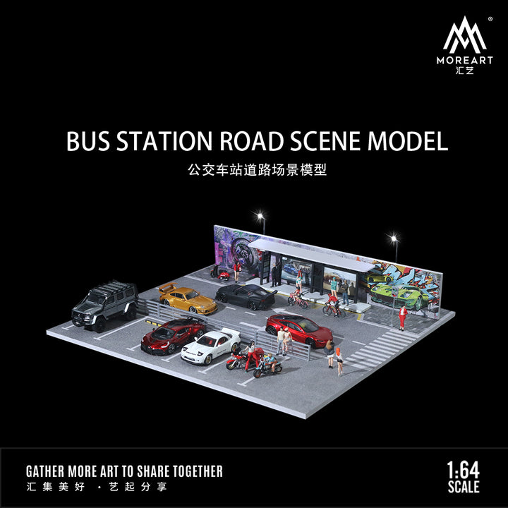 [Preorder] MoreArt 1:64 BUS STATION ROAD SCENE MODEL MO925017