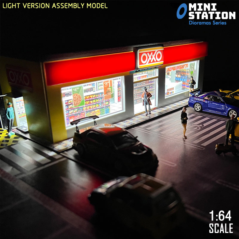 [Preorder] Mini Station 1:64 OXXO Shop with Parking Diorama