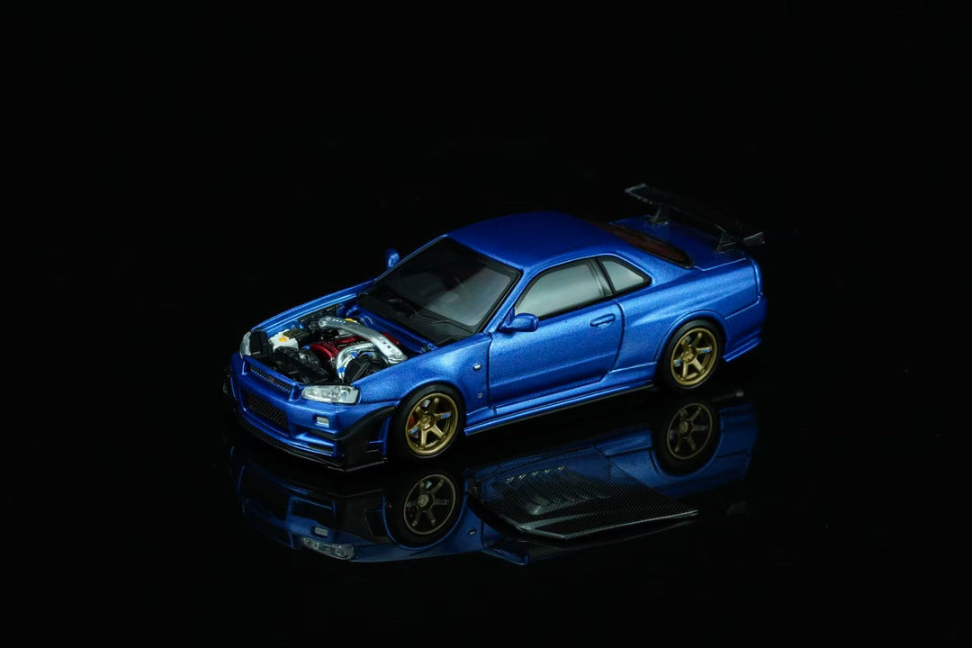 [Preorder] MOTORHELIX 1:64 Nissan Skyline GT-R (R34) Customized (2 Colours) M63475/M63476