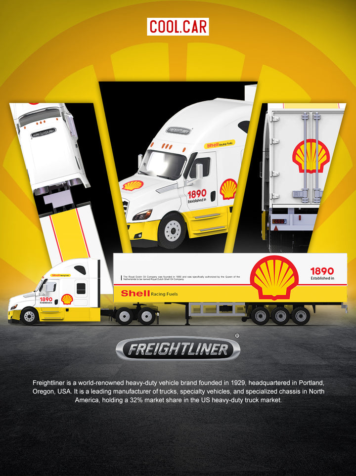 [Preorder] Cool Car 1:64 Shell Livery Freightliner Container Truck CC800112