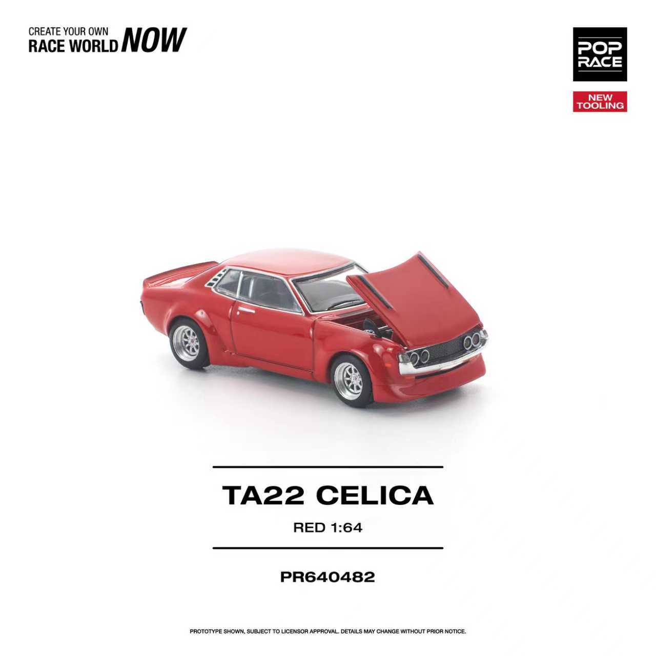 Preorder] POPRACE 1:64 Toyota TA22 CELICA RED NEW TOOLING PR640482