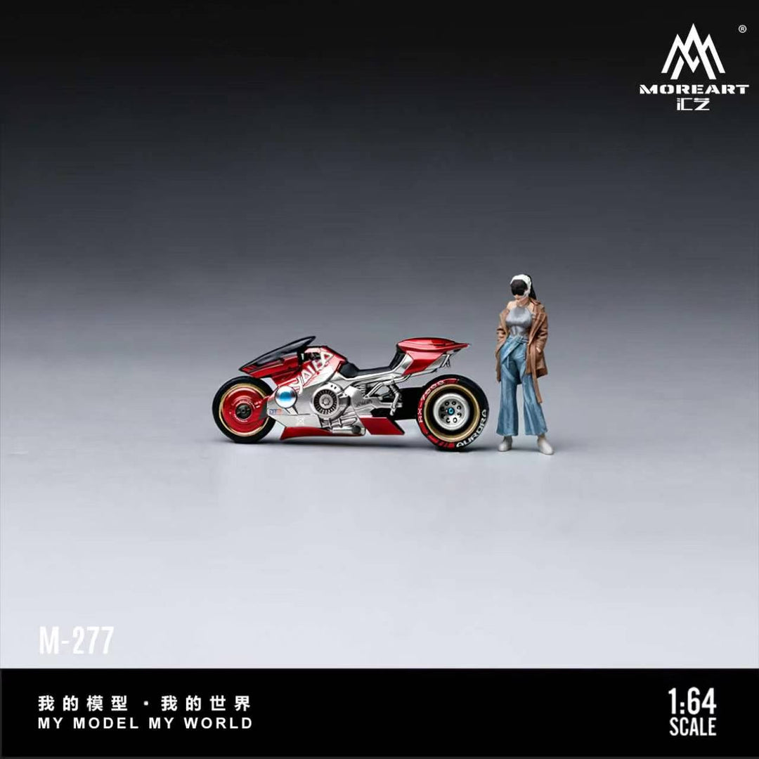 [Preorder] MoreArt 1:64 CYBER COOL RED AND SILVER MOTORCYCLE ACTION FIGURE SET MO222277