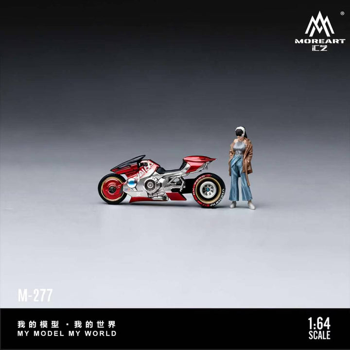 [Preorder] MoreArt 1:64 CYBER COOL RED AND SILVER MOTORCYCLE ACTION FIGURE SET MO222277