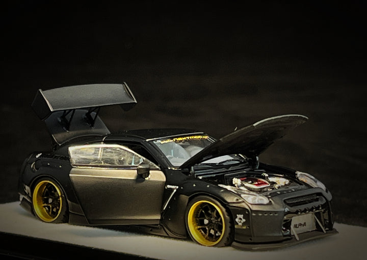 [Preorder] PGM 1:64 Nissan GT-R (R35) - Rocket Bunny Matte Black (2 Versions)