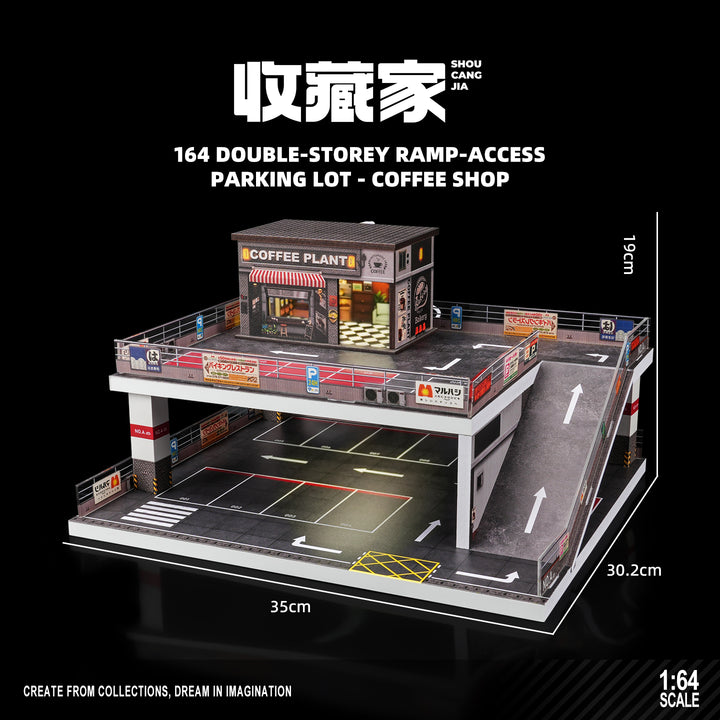 [Preorder] SHOU CANG JIA 1:64 Double-Storey Ramp-Access Parking Lot SCENE Model (2 Versions) SCJ-73451A/SCJ-73451B