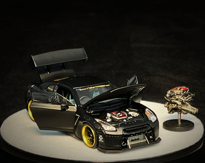 [Preorder] PGM 1:64 Nissan GT-R (R35) - Rocket Bunny Matte Black (2 Versions)