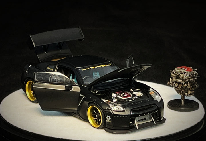 [Preorder] PGM 1:64 Nissan GT-R (R35) - Rocket Bunny Matte Black (2 Versions)