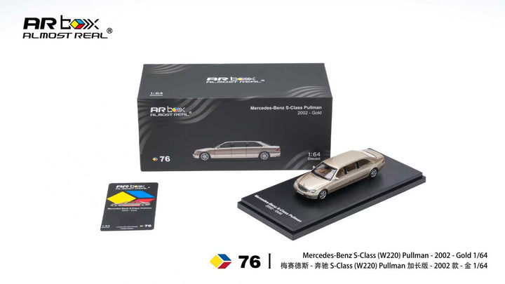 [Preorder] AR Box 1:64 Mercedes-Benz S-Class Pullman - 2002 - Gold 620412001