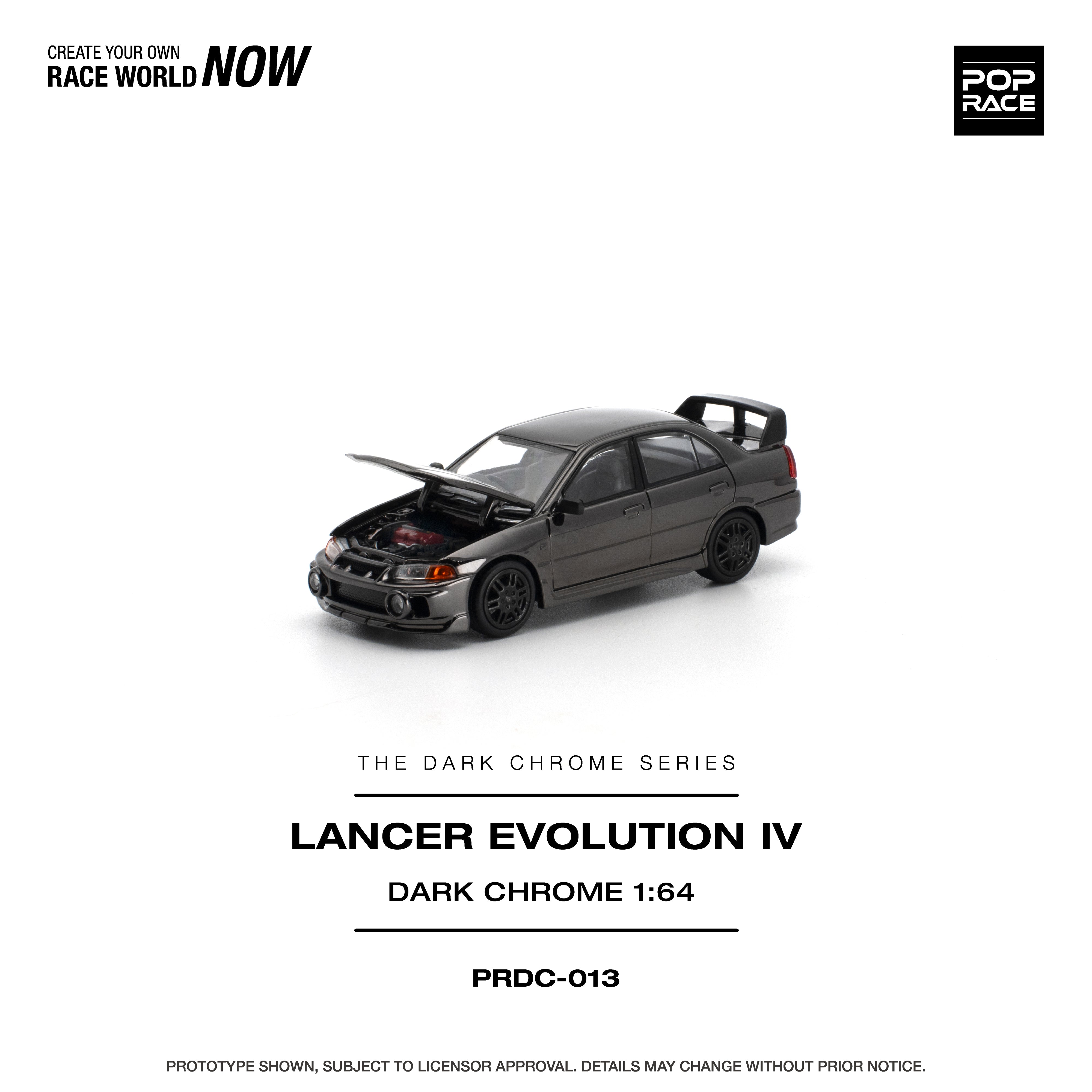 Preorder] POPRACE 1:64 LANCER EVOLUTION IV DARK CHROME PRDC013