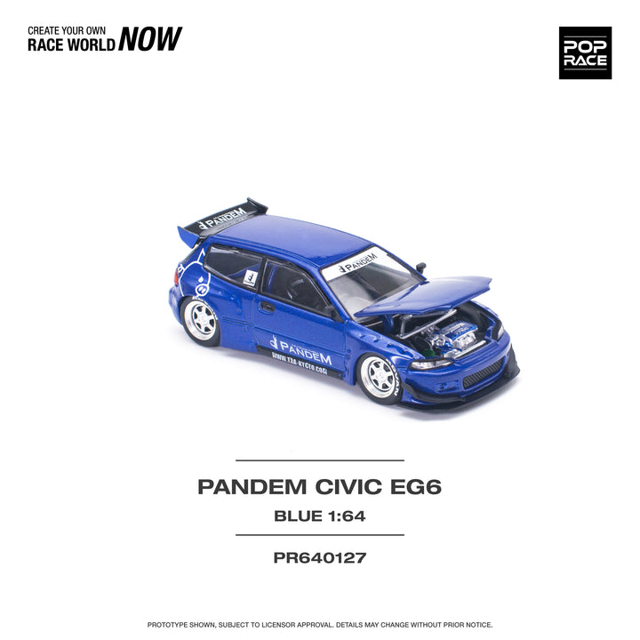 [Preorder] POPRACE 1:64 PANDEM CIVIC EG6 v1.5 METALLIC BLUE