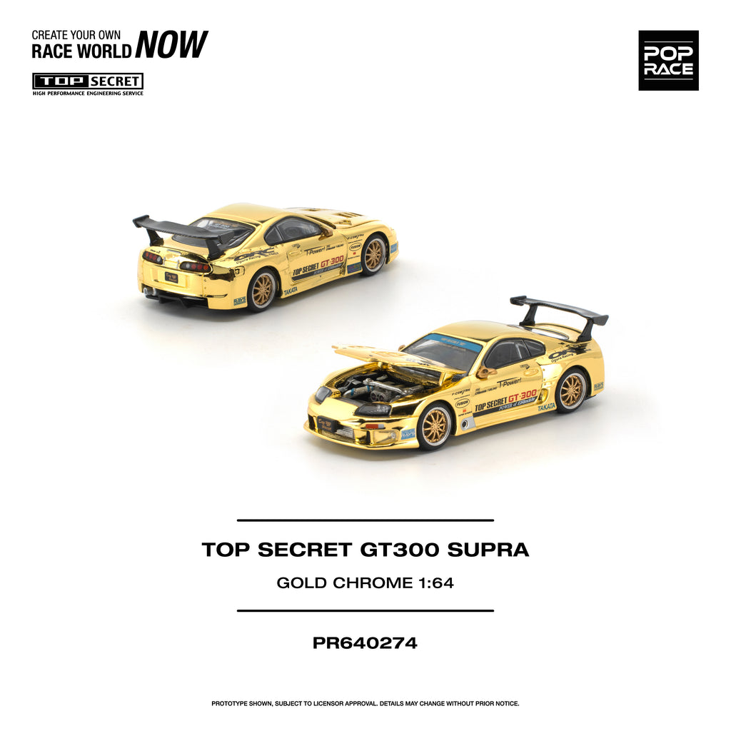 Preorder] POPRACE 1:64 TOP SECRET GT300 SUPRA GOLD CHROME PR640274