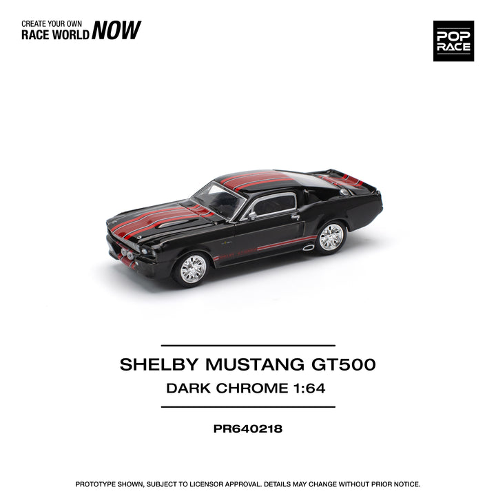 [Preorder] POPRACE 1:64 SHELBY MUSTANG GT500 DARK CHROME PR640218