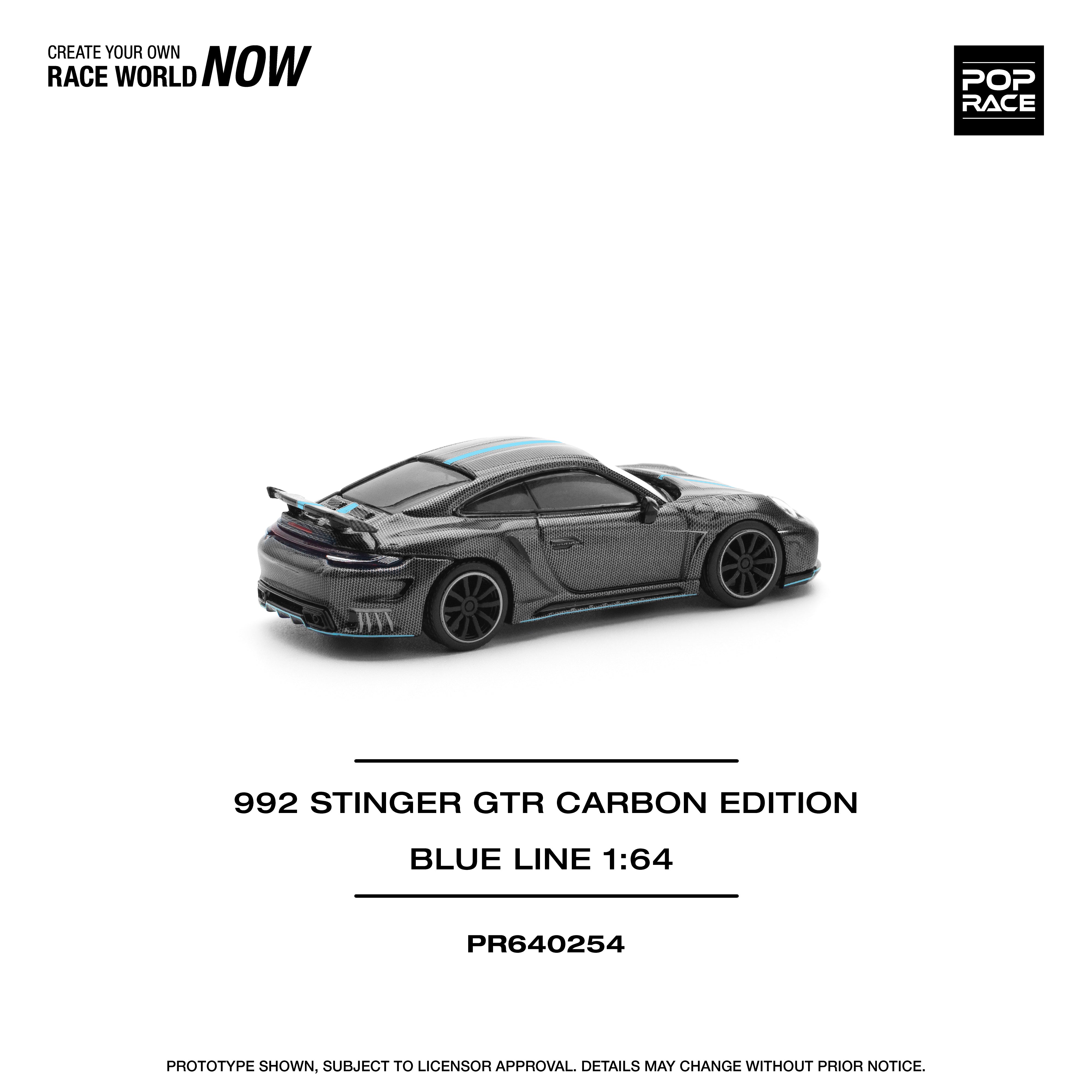 POPRACE 1:64 992 STINGER GTR CARBON EDITION (BLUE LINE) PR640254