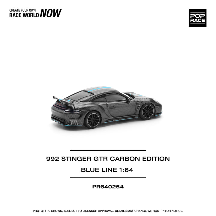 [Preorder] POPRACE 1:64 992 STINGER GTR CARBON EDITION (BLUE LINE) PR640254