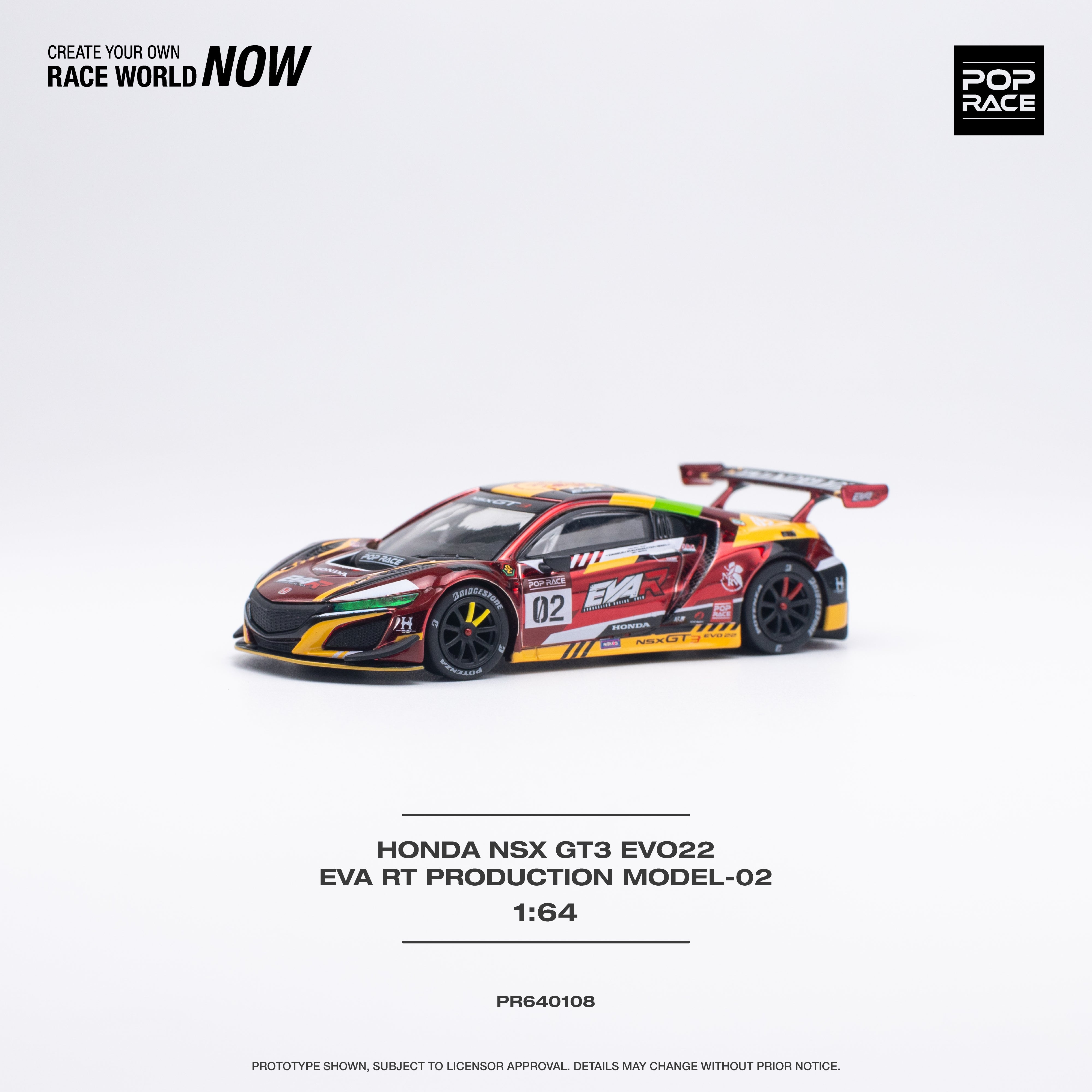 POPRACE 1:64 HONDA NSX GT3 EVO22 EVA RT PRODUCTION MODEL-02