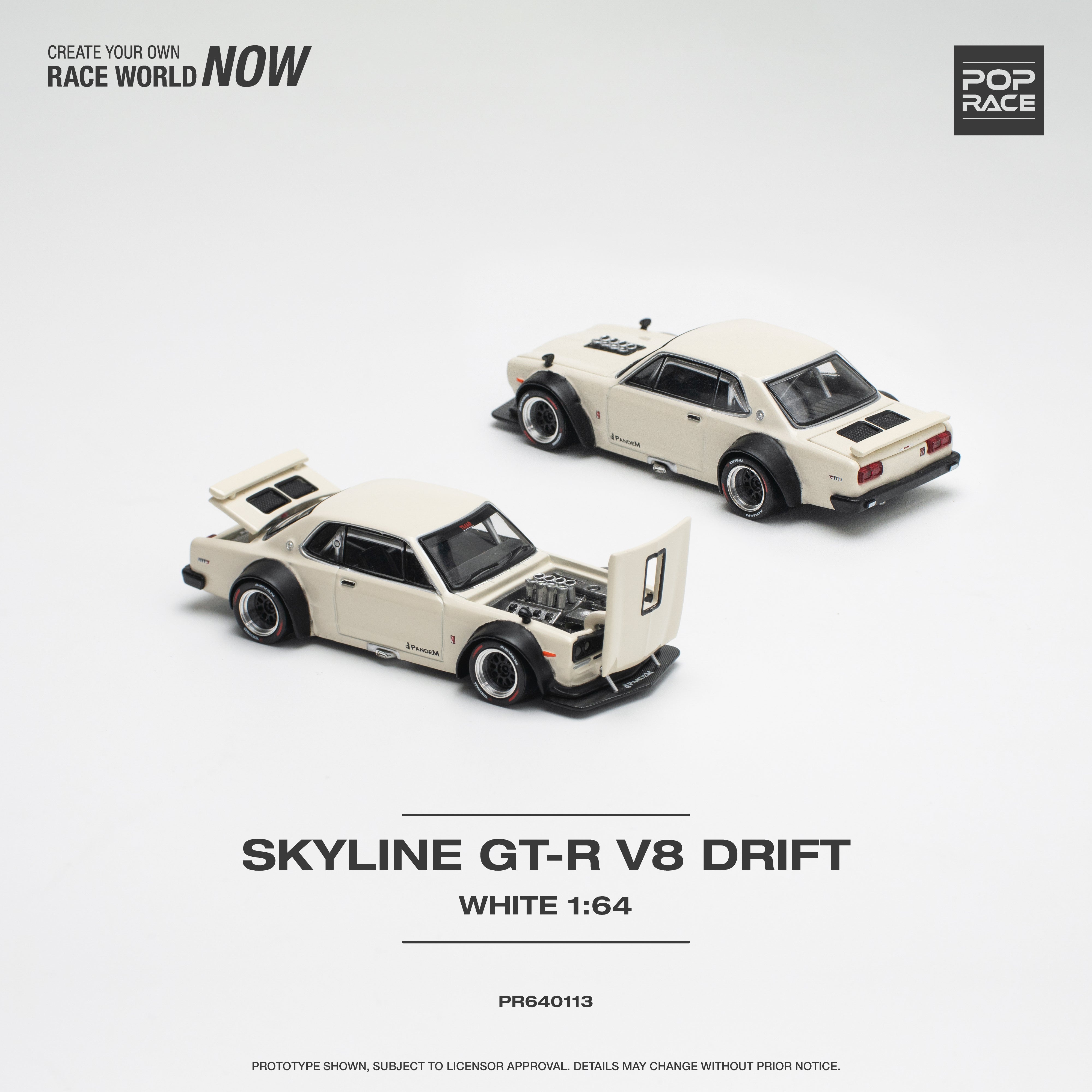 さき ① NISSAN SKYLINE GT-R V8 DRIFT HAKOSUKA ADVAN 1/64 DIECAST CAR