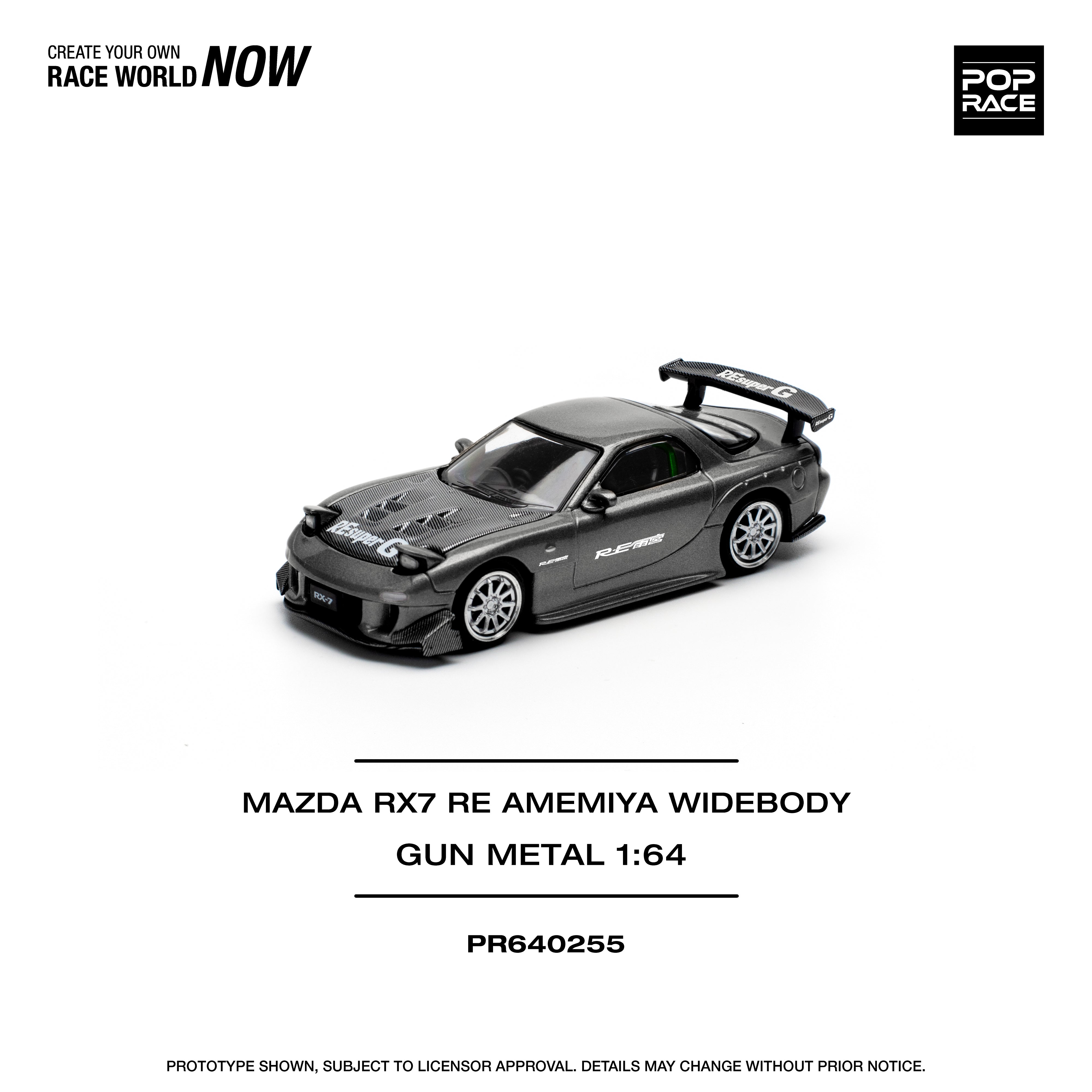 注目のブランド RX7 MAZDA 1:64 POPRACE Preorder] RE-AMEMIYA METAL GUN ミニカー