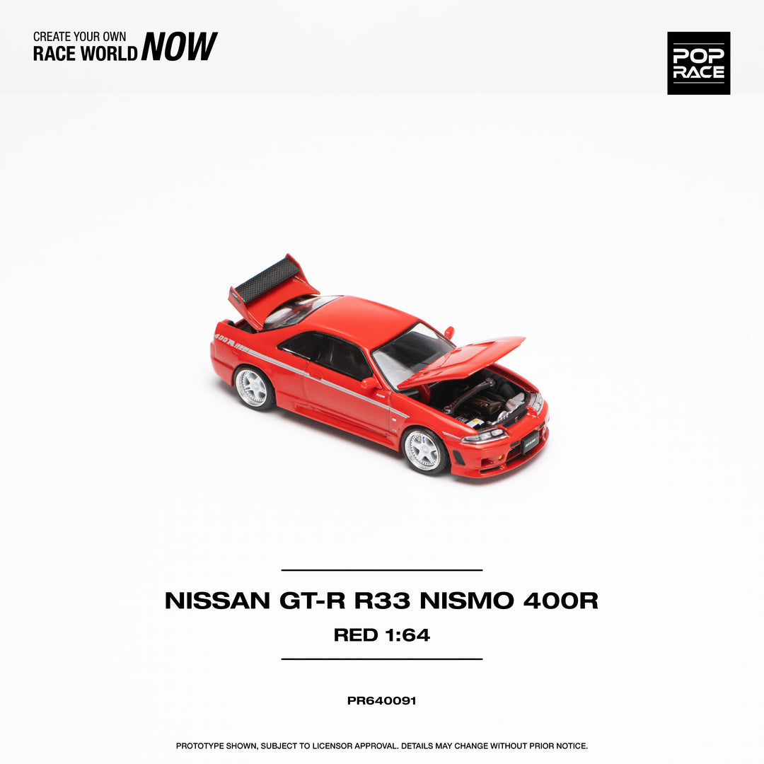 [Preorder] POPRACE 1:64 NISSAN GT-R R33 NISMO 400R - SUPER CLEAR RED