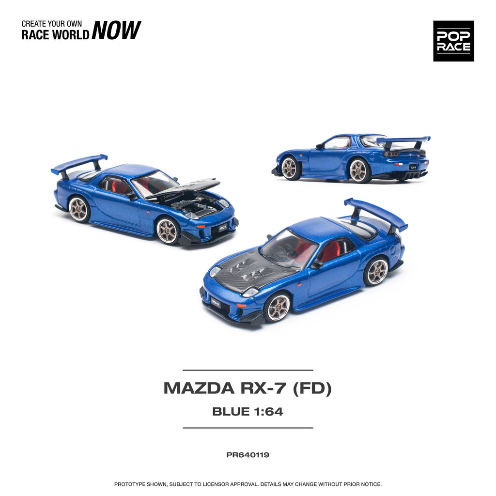 POPRACE 1:64 MAZDA RX-7 (FD3S) RE-AMEMIYA WIDEBODY METALLIC