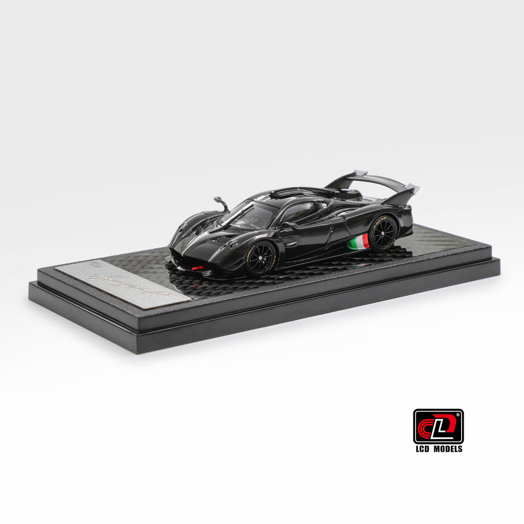 Preorder] LCD 1:64 Pagani Huayra R Carbon Black with Italian flag