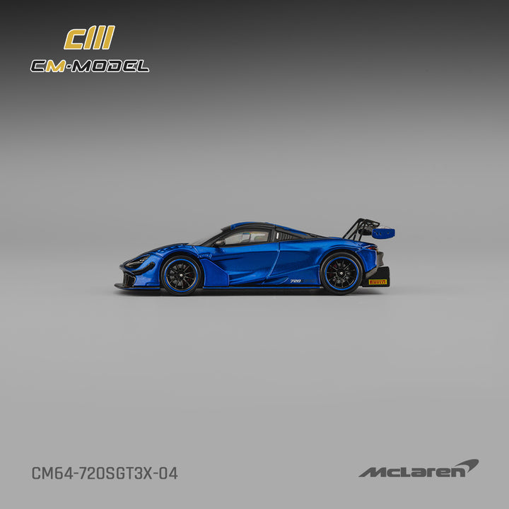 [Preorder] CM Model 1:64 Mclaren 720SGT3X Aurora Blue CM64-720SGT3X-04