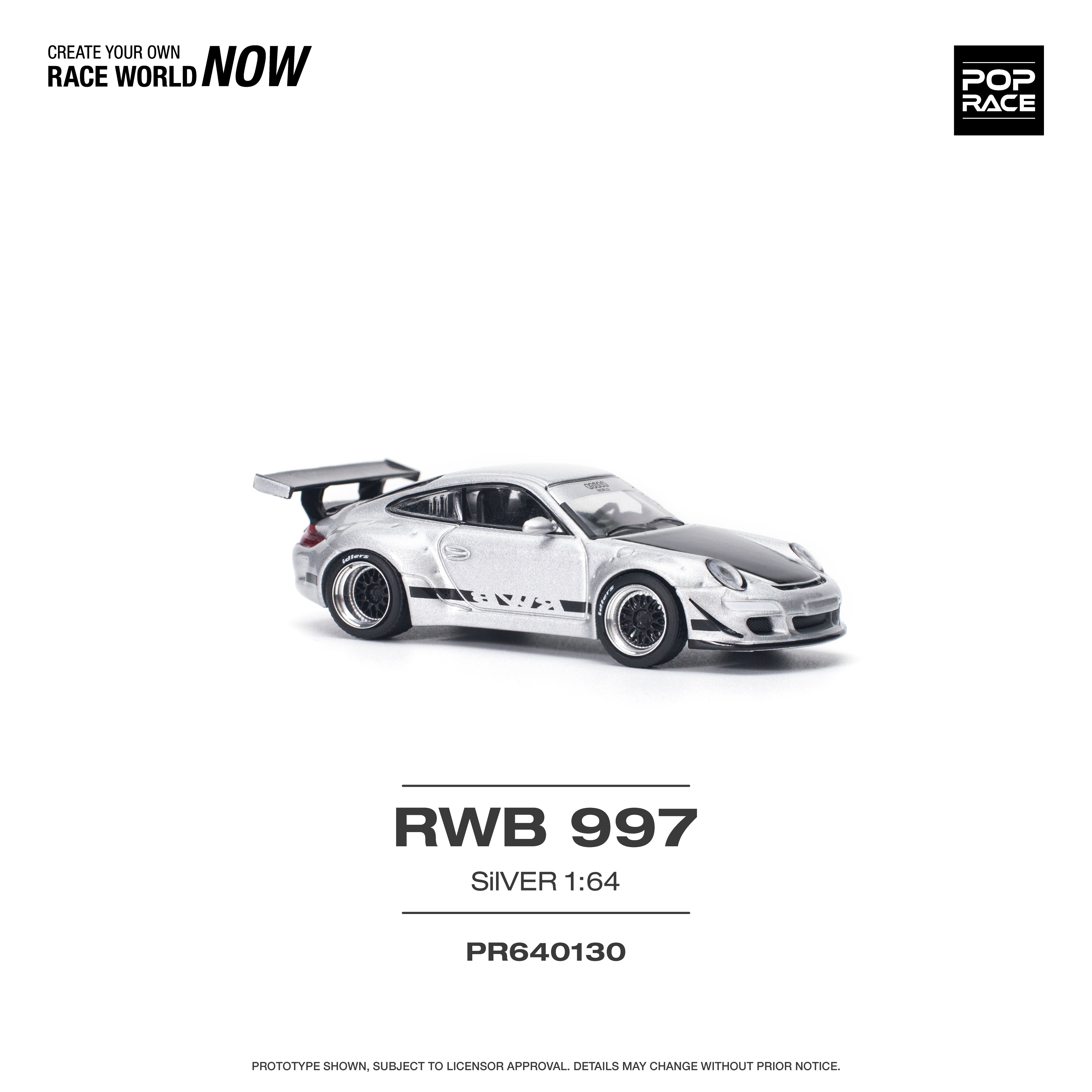 POPRACE 1:64 RWB 997 SILVER PR640130 – Horizon Diecast