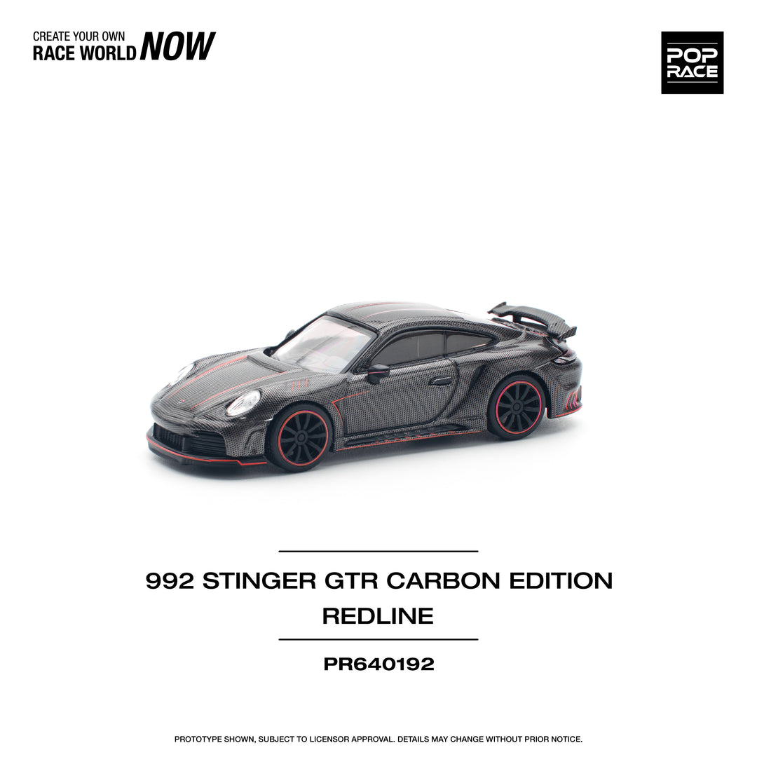 [Preorder] POPRACE 1:64 Porsche 992 STINGER GTR CARBON - REDLINE