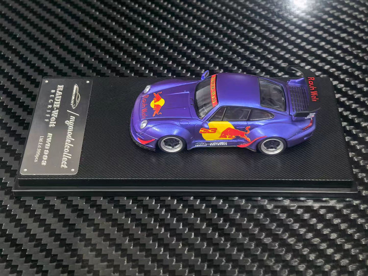 [Preorder] Model Collect 1:64 Porsche RWB993 High Wing Matte Purple Red Bull Livery MC640023T