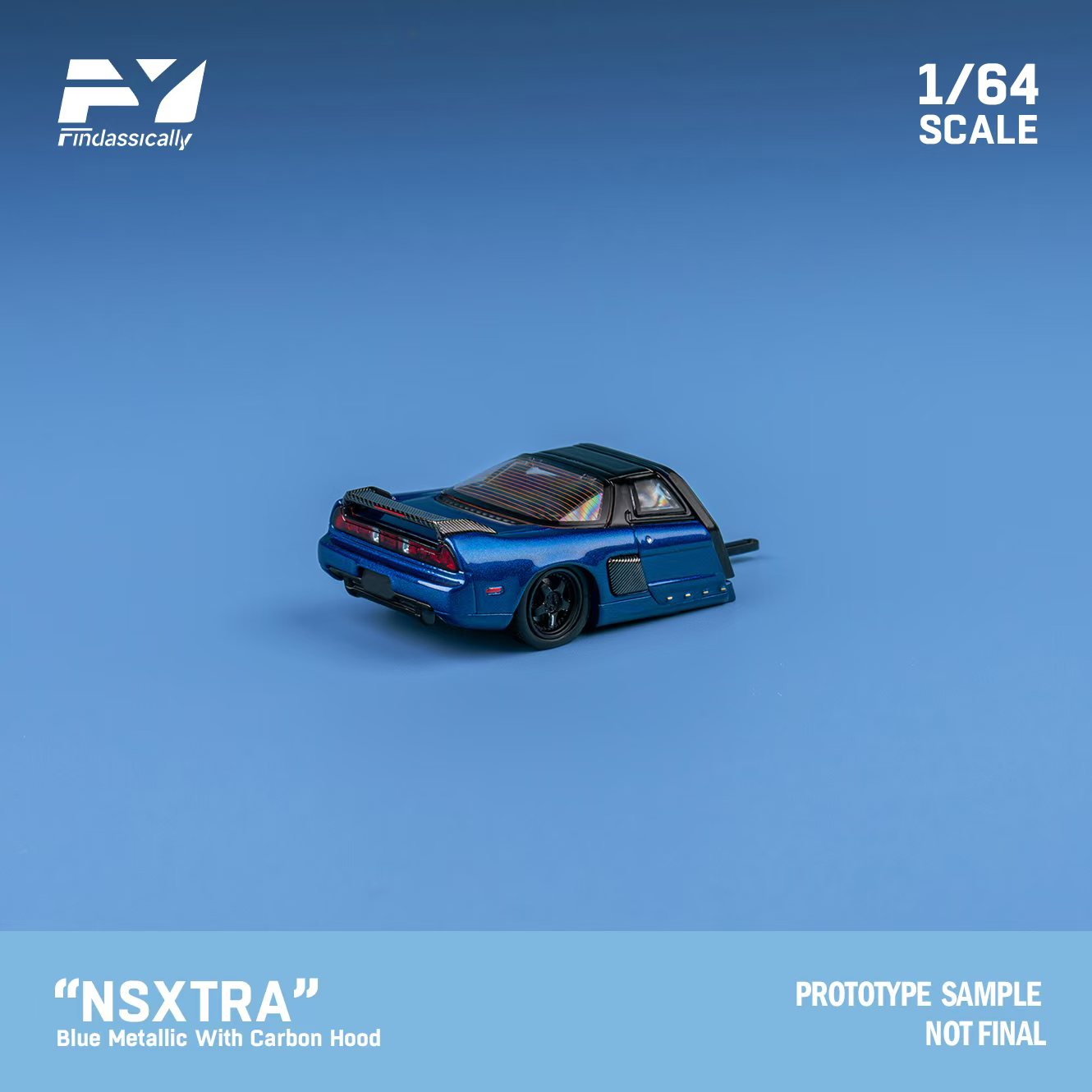 HONDA ホンダ　アトランティックブルーグレーメタリック　ミニカー Findclassically 1:64 Honda NSX TRA Transparent Blue (2 Versions