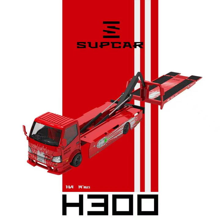 [Preorder] SUPCAR 1:64 H300 Flatbed Transport Trailer Fast &amp; Furious Red Gladiator Livery SC647257
