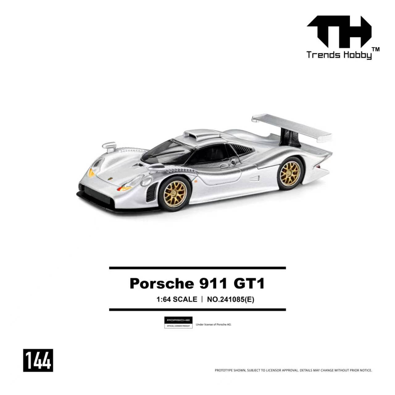 Preorder] Trends Hobby 1:64 Porsche 911 GT1 1998 Silver 241085(E