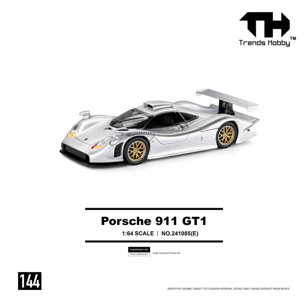 [Preorder] Trends Hobby 1:64 Porsche 911 GT1 1998 Silver 241085(E)