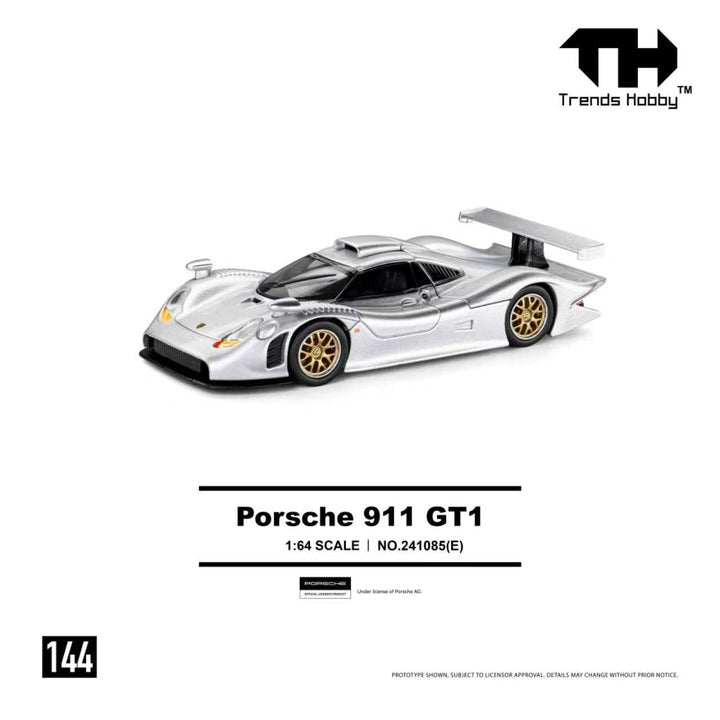 [Preorder] Trends Hobby 1:64 Porsche 911 GT1 1998 Silver 241085(E)