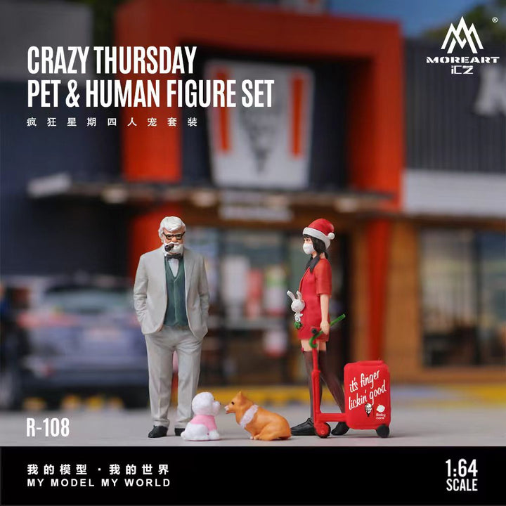 [Preorder] MoreArt 1:64 Crazy Thursday Pet &amp; Human Figure Set MO223108