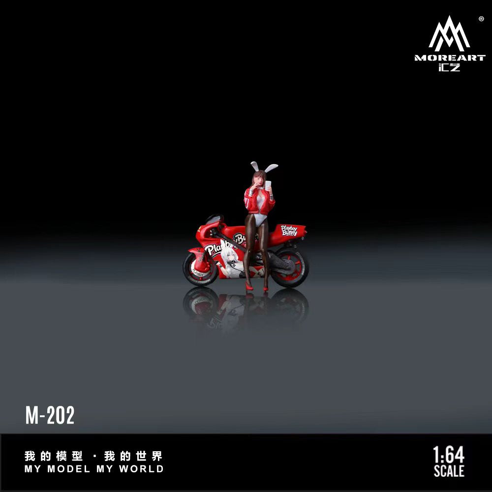 MoreArt 1:64 Honda Red Bunny Girl Motorcycle Doll MO222202
