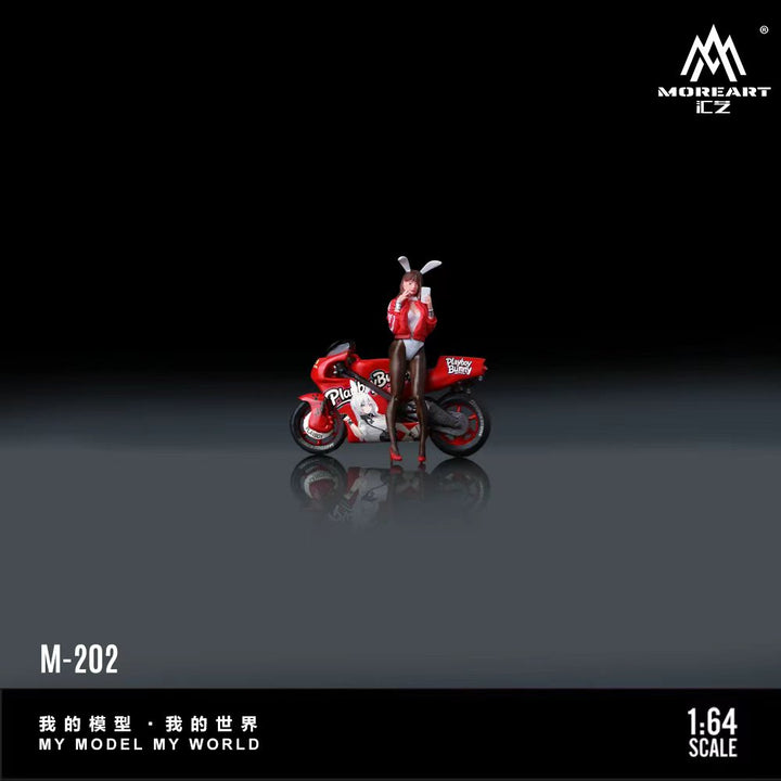 MoreArt 1:64 Honda Red Bunny Girl Motorcycle Doll MO222202